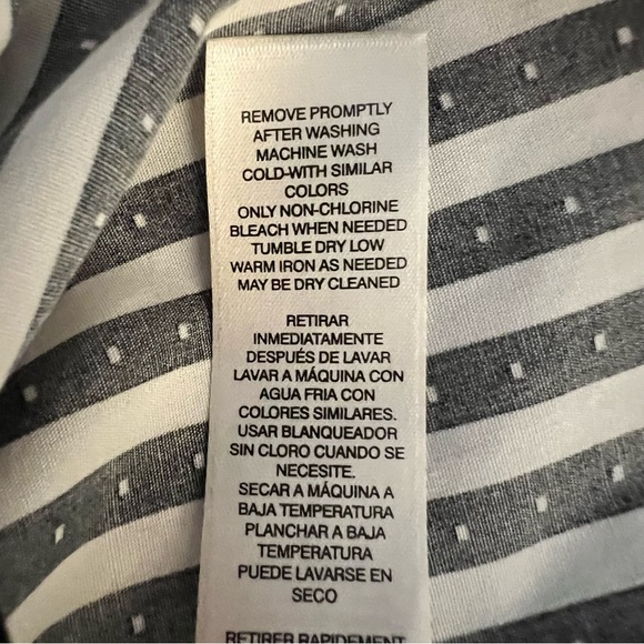 Chico's Black & White Striped Button-down 3/4 Sleeve Shirt Classy Career Sz 3 - Picture 6 of 7